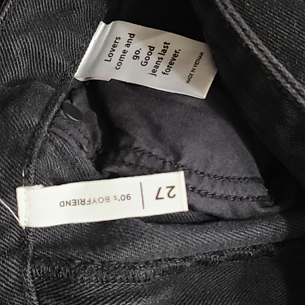 90s Boyfriend Jeans destresed black Size 27 - Picture 5 of 8